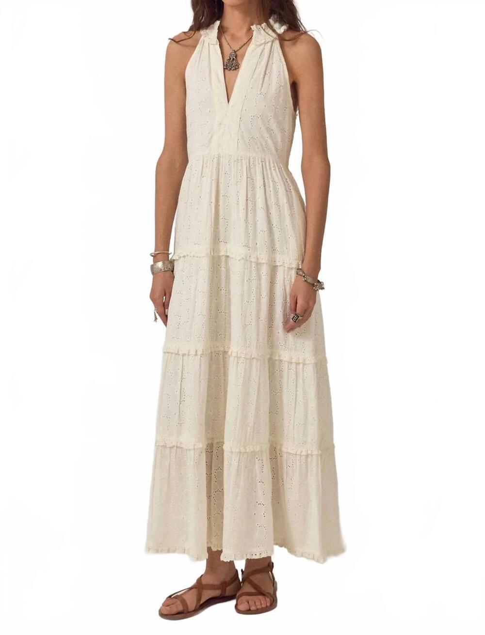 NEW MAISON HOTEL luigi sleeveless maxi dress in chalk